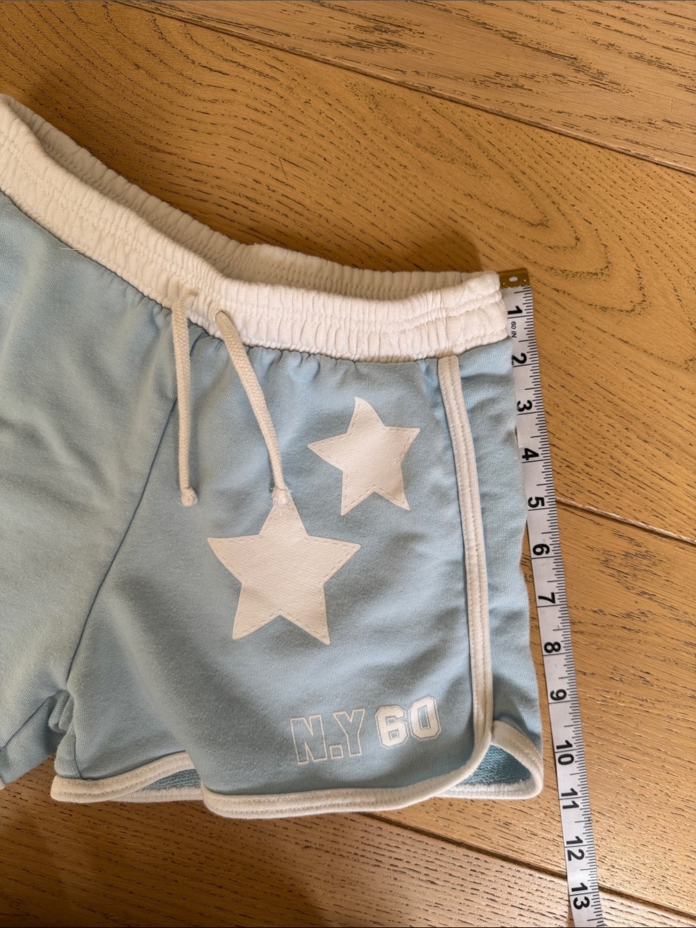Zara Girls Light Blue Athletic Shorts with White Trim - Picture 4 of 5